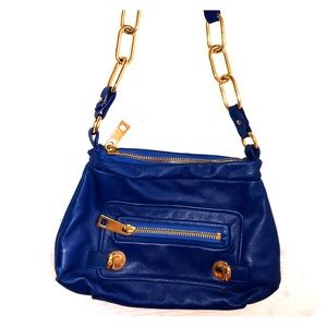 Marc Jacobs Blue Leather Shoulder Bag w Chain